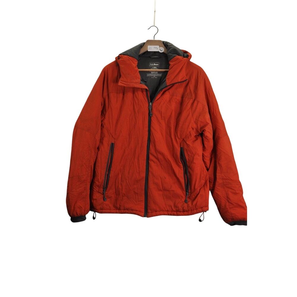 L.L. Bean Jacket Men's Large Orange Hooded Insulated Outdoor Winter Coat‎